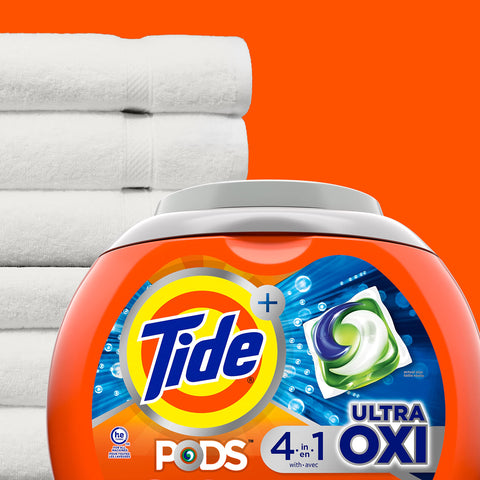 Tide PODS 4 in 1 Ultra Oxi Laundry Detergent Soap Pods, High Efficiency (HE),...