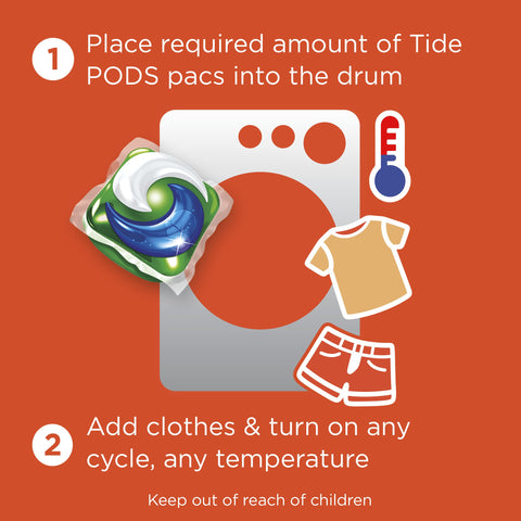 Tide Pods Plus Downy He Turbo Laundry Detergent Pacs, April Fresh, 54 Count