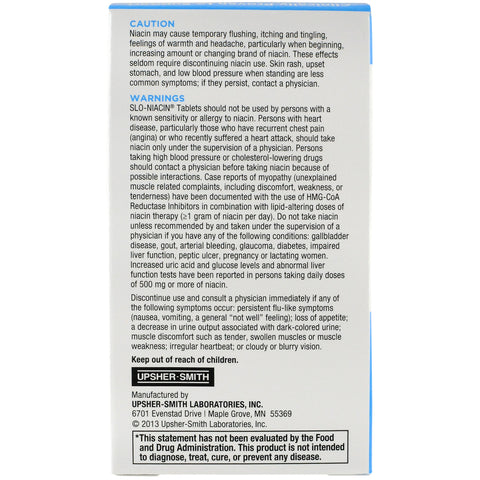 Slo-Niacin Dietary Supplement 500 mg Tablets 100 Tablets Slo-Niacin Dietary Supplement 500 mg Tablets 100 Tablets