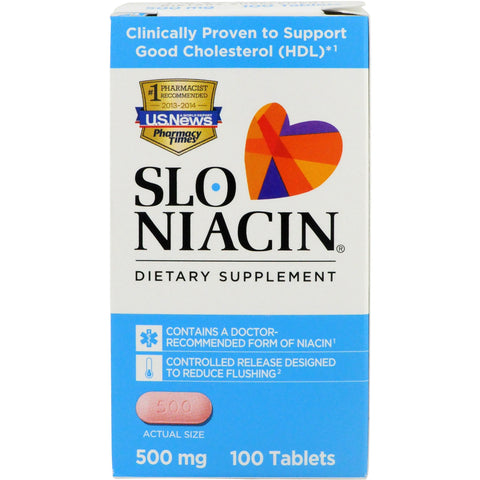 Slo-Niacin Dietary Supplement 500 mg Tablets 100 Tablets Slo-Niacin Dietary Supplement 500 mg Tablets 100 Tablets