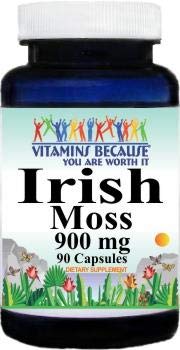 Irish Moss 900mg 90 Capsules Cough & Cold (Non-GMO, Gluten Free, 1.5 Month Su...