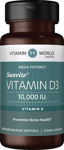 Vitamin World Vitamin D3 10,000IU, 100 Rapid Release Softgels