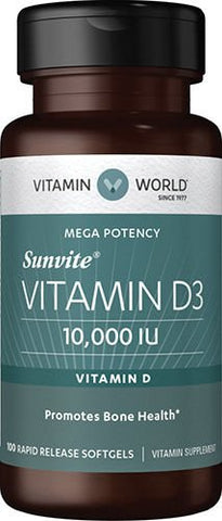 Vitamin World Vitamin D3 10,000IU, 100 Rapid Release Softgels