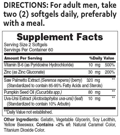 Vitamin World Advanced Prostate Formula Saw Palmetto Complex 120 Softgels, Su...