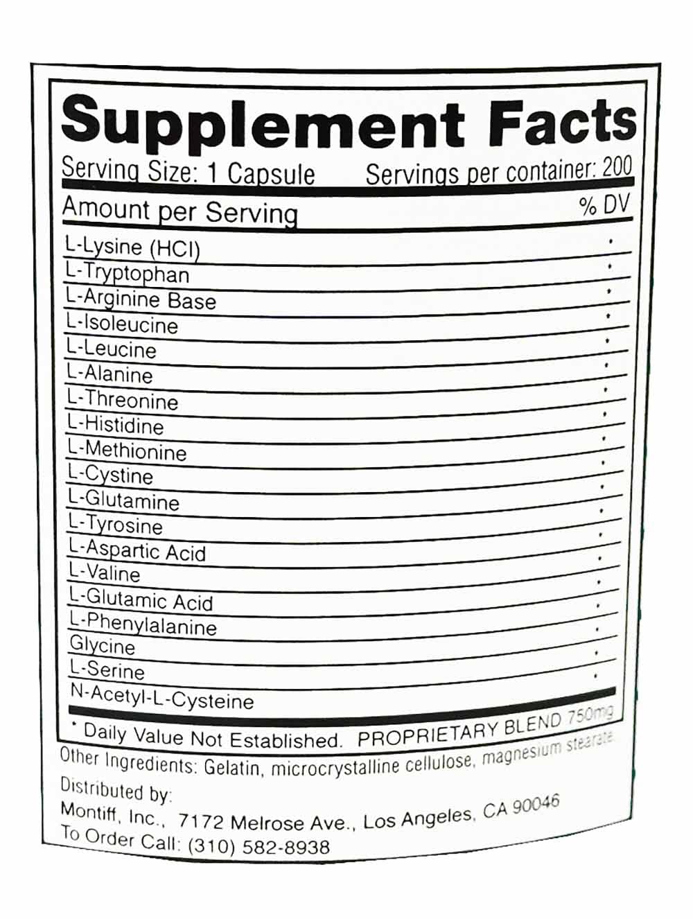 Montiff All Basic Plus Advanced Amino Acid Formula 200 Capsules Montiff all basic plus advanced amino acid formula 200 capsules