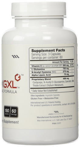 Max GXL, Unique NAC Formula, 180 Vegetable Capsules, 60 Servings