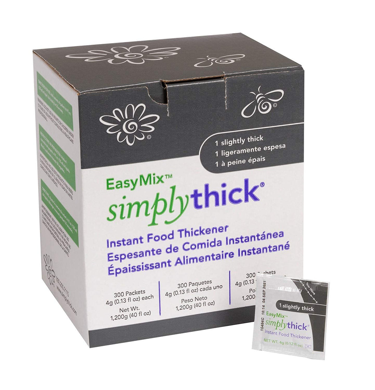 SimplyThick EasyMix | 300 Count of 4g Individual Packets | Gel Thickener for ...