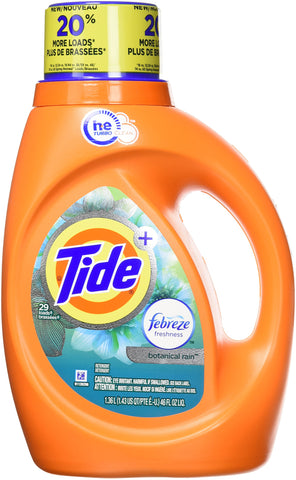 Tide plus Febreze Freshness Botanical Rain HE Turbo Clean Liquid Laundry Dete...