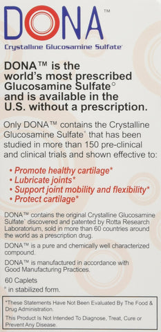 DONA Crystalline Glucosamine Sulfate 60 caplets [Health and Beauty]