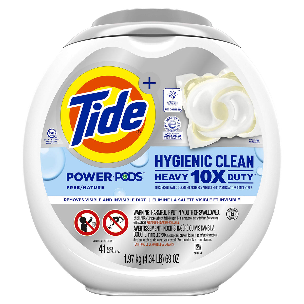 Tide Hygienic Clean Heavy Duty 10x Free Power Pods Liquid Laundry Detergent, ...