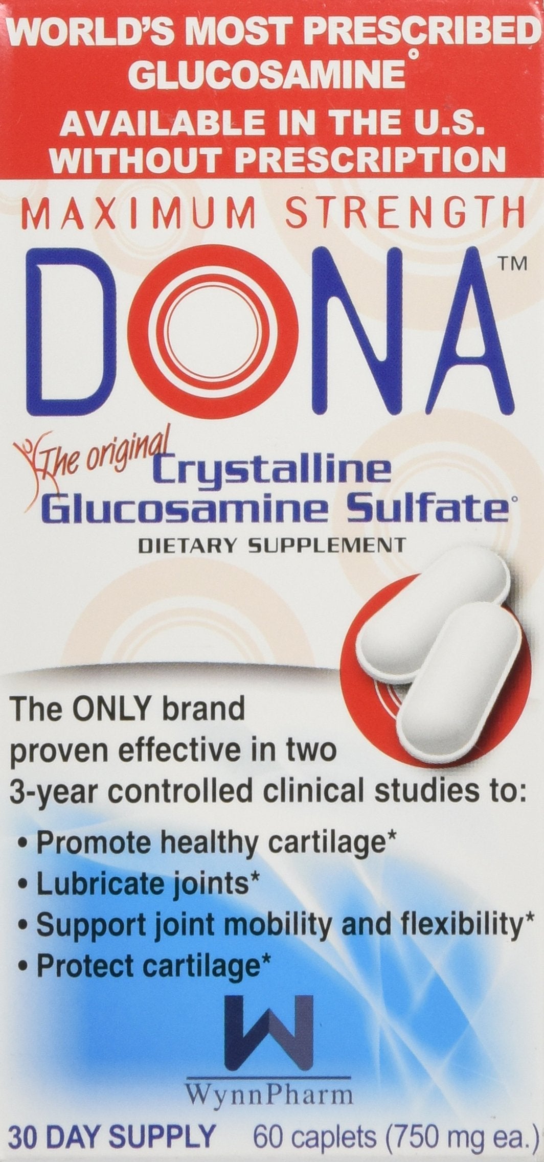 DONA Crystalline Glucosamine Sulfate 60 caplets [Health and Beauty]