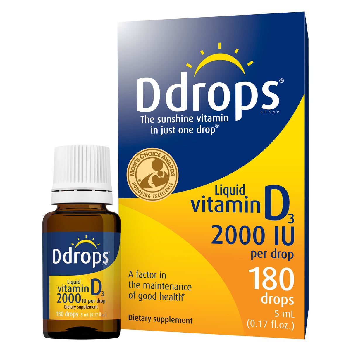 Ddrops Adults 2000IU 180 Drops - Liquid Vitamin D3 Supplement, Supporting Str...