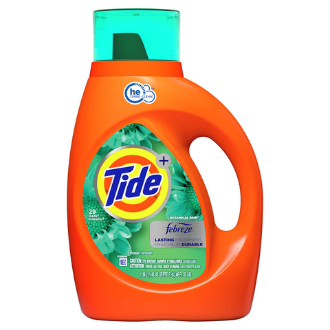 Tide plus Febreze Freshness Botanical Rain HE Turbo Clean Liquid Laundry Dete...