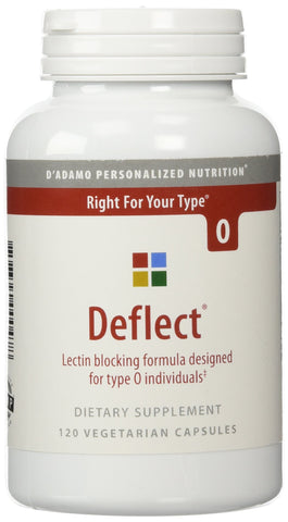 Deflect, Lectin Blocking Formula for Type O, 120 Vegetarian Capsules, D'adamo