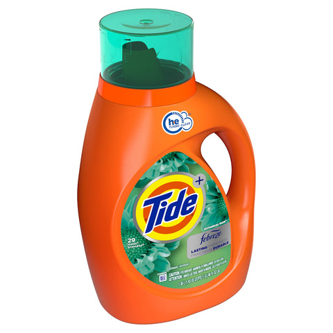 Tide plus Febreze Freshness Botanical Rain HE Turbo Clean Liquid Laundry Dete...