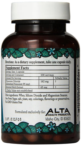 Alta Health Potassium Chloride and Silica Capsules, 100 Count